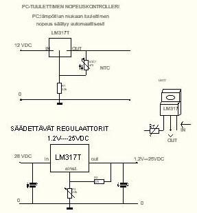 Säädettävä 1,2...37V ( minimi lämpötila -25C  ). LM317 vastaava, toimii myös pakkasessa. - Tuotekuva
