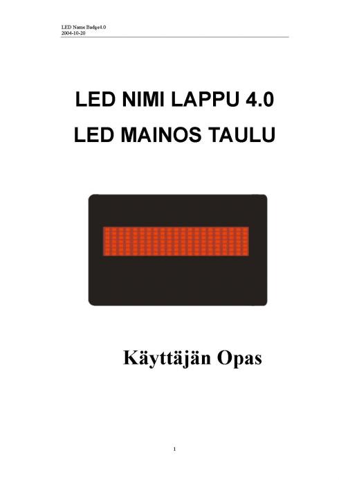 LED -TAULU näytön koko 64x14mm  147 led 512characters - Tuotekuva