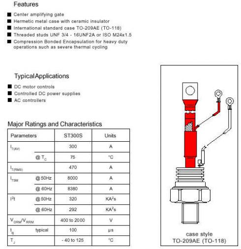 300A/1200V. PHASE CONTROL THYRISTOR - Tuotekuva