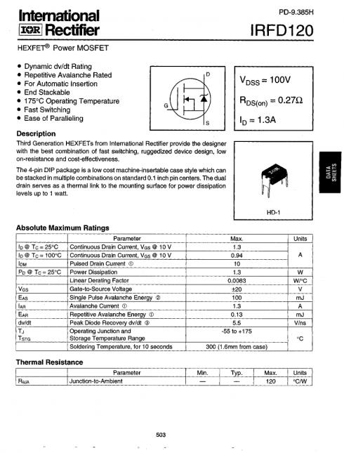 100V1,3AMP 0,300 OHM N-CHANNEL - Tuotekuva