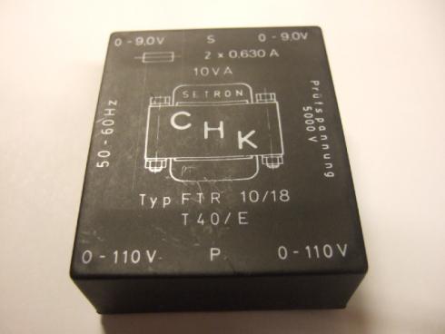 Piirilevymuuntaja Setron 2X9V/2X 630mA Typ FTR 10/18 - Tuotekuva