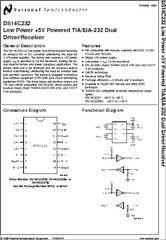 DS14C232 - Low Power +5V Powered TIA/EIA-232 Dual Driver/Receiver, Package: Soic Narrow, Pin Nb=16 - Tuotekuva