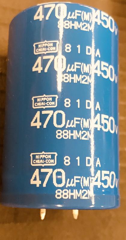 Nippon Chemi-Con E81D451VSN471MA55T Electrolytic Capacitor 35mm×55mm DC2018 - Tuotekuva